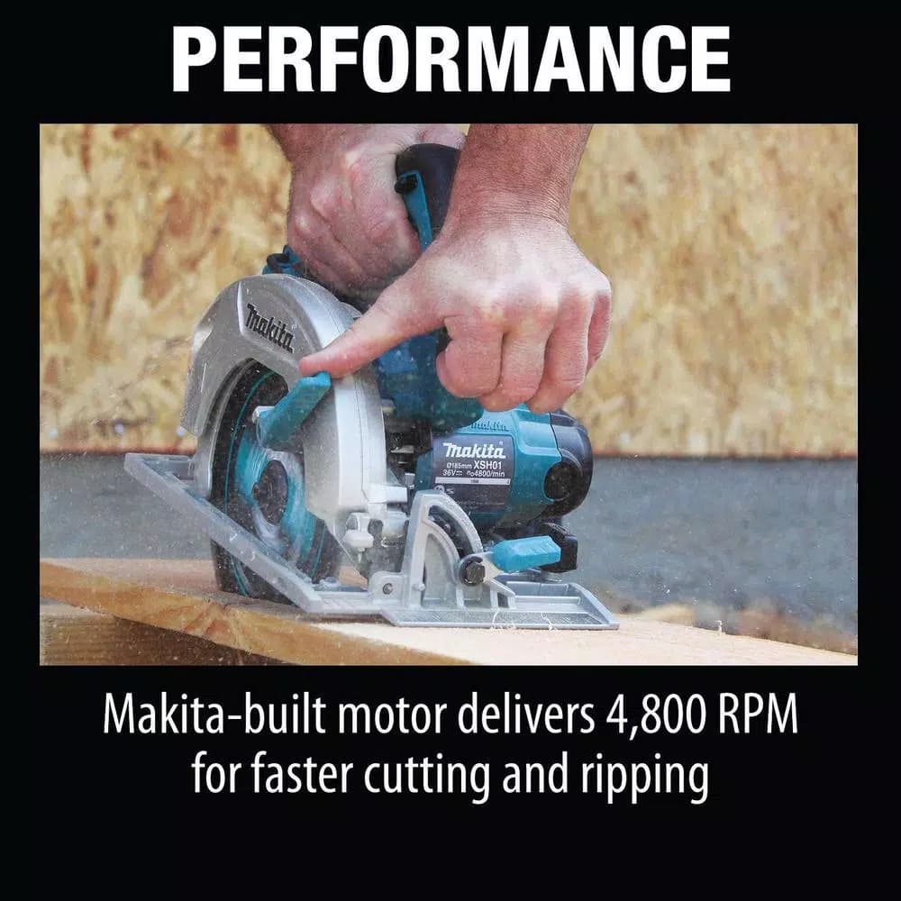 Makita 36V (18V x2) 7-1/4 in. Cordless Circular Saw Kit with 2 5.0 Ah Batteries and Charger