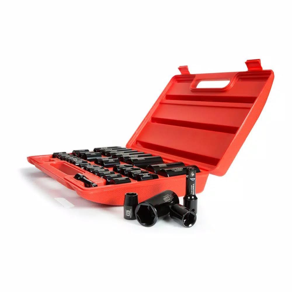 TEKTON 38-Piece 3/8 in. and 1/2 in. Drive Impact Socket Set, SAE and Metric
