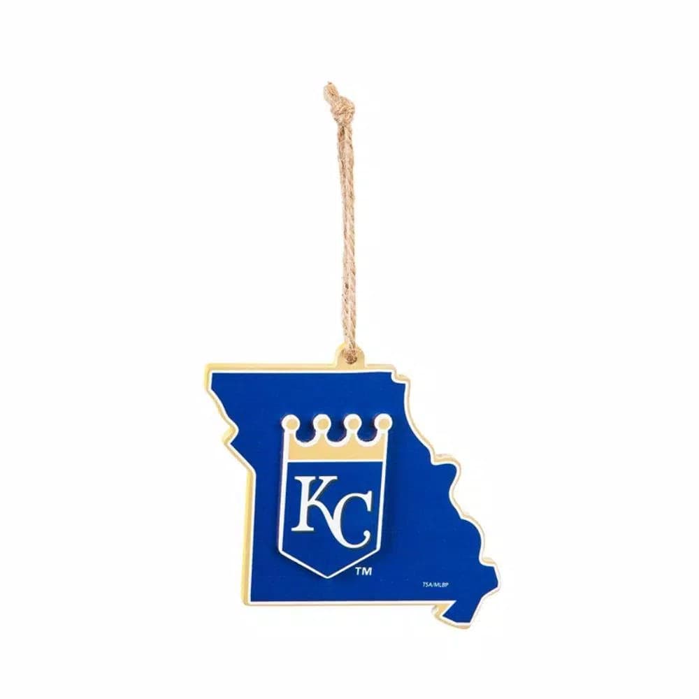 Team Sports America Kansas City Royals MLB Team State Shaped Wood Christmas Ornament