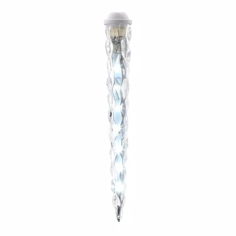 LightShow 8-Light Classic White Shooting Star LED Icicle Light Set, Outdoor, 7.5 ft