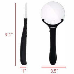SecurityMan Handheld Magnifying Glass with 2 LED Lights - 3X/5X Dual Lens Illuminated Magnifier thumbnail 3