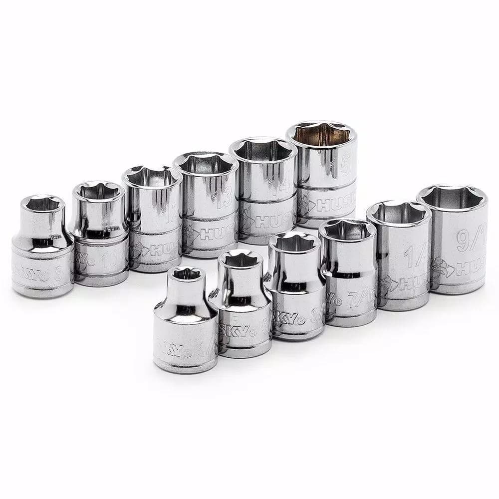 Husky 3/8 in. Drive Palm Ratchet and Socket Set, 30-Piece