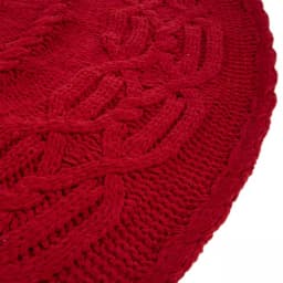 Glitzhome 52 in. Red Knitted Chenille Polyester Christmas Tree Skirt thumbnail 2