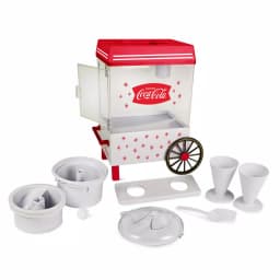 Nostalgia Coca-Cola Red Snow Cone Machine with Reusable Cones and Ice Scoop, 160 oz. Capacity thumbnail 1