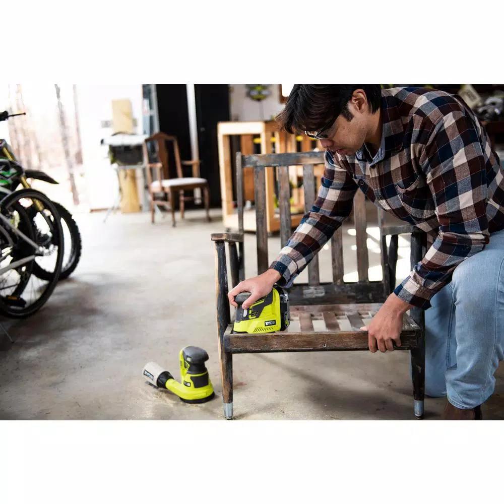RYOBI 18V ONE+ Cordless 1/4 Sheet Sander and Corner Cat Finish Sander Kit (Tools Only)