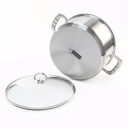Chantal Induction 21 Steel 6 Qt. Round Stainless Steel Casserole Dish with Glass Lid, Brushed Stainless Steel thumbnail 4