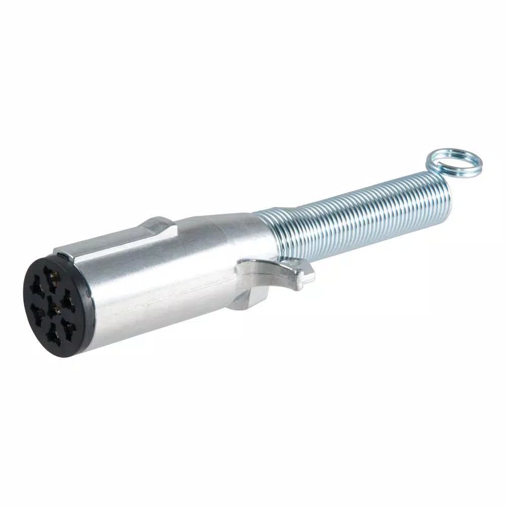 CURT 7-Way Round Trailer Connector Plug with Spring (Male End)