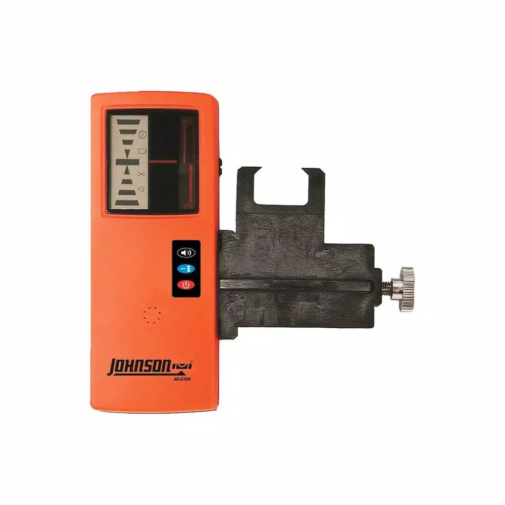 Johnson Red Beam Rotary Laser Detector with Back-lit LCD and Grade Rod Clamp