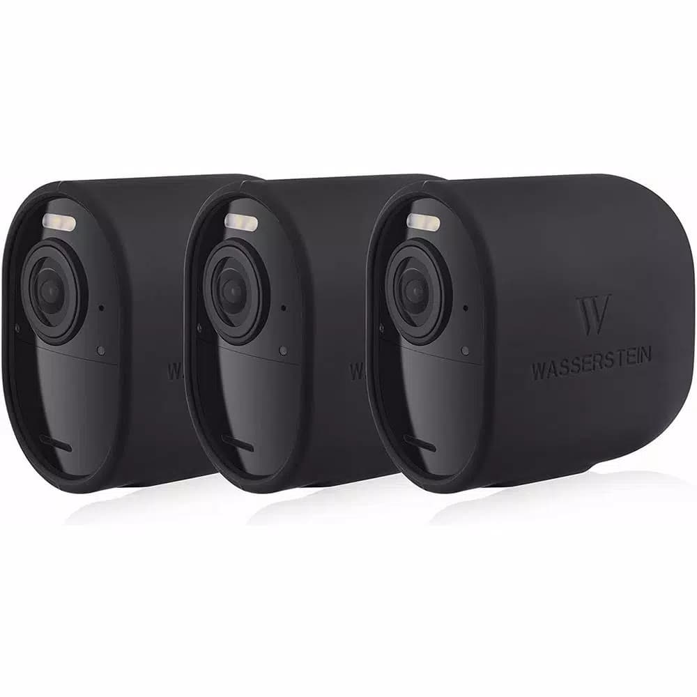 Wasserstein Protective Silicone Skins for Arlo Ultra, Ultra 2, Pro 3, and Pro 4 - 3-Pack, Black