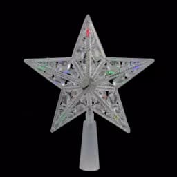 Northlight 6 in. Clear Crystal Jeweled Star LED Christmas Tree Topper with Multi-Color Lights thumbnail 1
