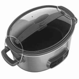 BLACK+DECKER 7 Qt. Programmable Slow Cooker, Brushed Stainless Steel thumbnail 2