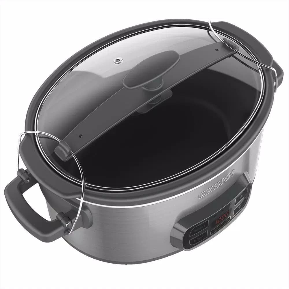 BLACK+DECKER 7 Qt. Programmable Slow Cooker, Brushed Stainless Steel