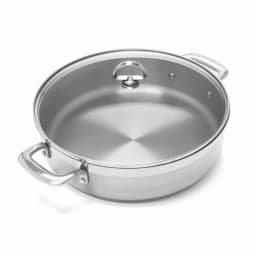 Chantal Induction 21 Steel 5 Qt. Stainless Steel Saute Pan with Glass Lid, Brushed Stainless Steel thumbnail 1