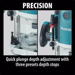Makita RP1800 15-Amp 3-1/4 HP Corded Plunge Router, 22,000 RPM thumbnail 6