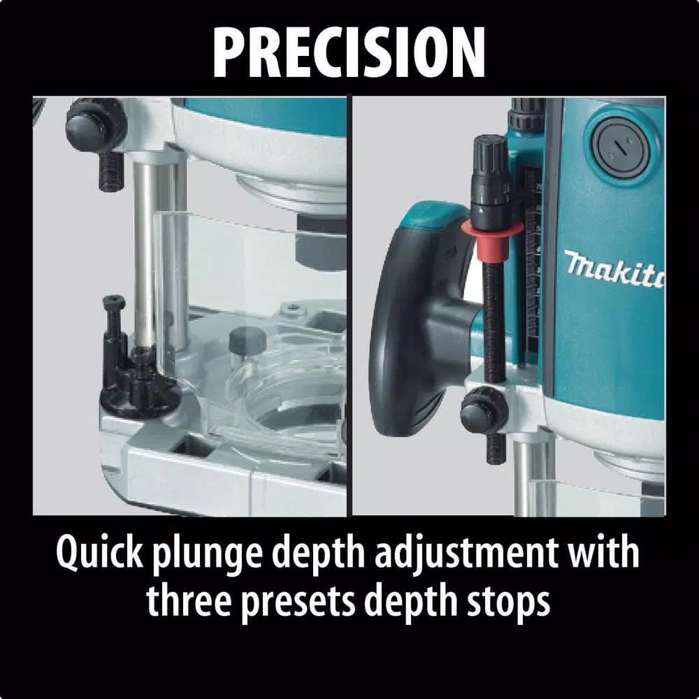 Makita RP1800 15-Amp 3-1/4 HP Corded Plunge Router, 22,000 RPM