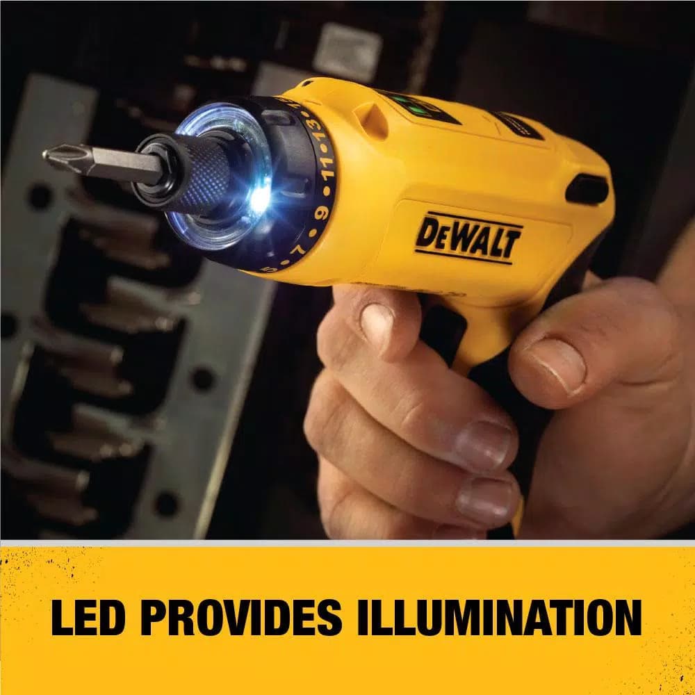 DEWALT 8V MAX Cordless Gyroscopic Screwdriver Kit with 1.0 Ah Battery, Charger & Bag