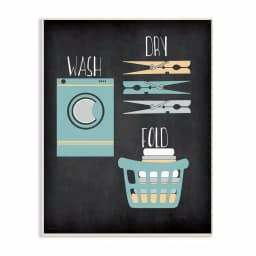 Stupell Industries Wash Dry Fold Illustration Wood Wall Art, 10 x 15 in. thumbnail 1
