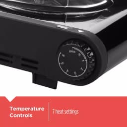 BLACK+DECKER 6 in. Single Burner Portable Hot Plate with Variable Temperature Control, Black thumbnail 3