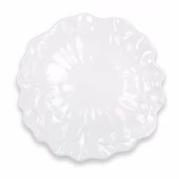 Q Squared Peony 16 in. Melamine Serving Platter, Round, White thumbnail 1