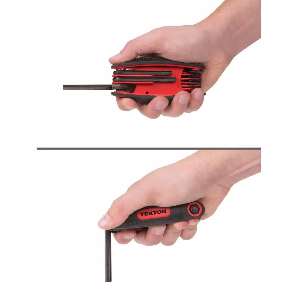 TEKTON 8-Piece Metric Folding Hex Key Wrench Set, 1.5-8 mm