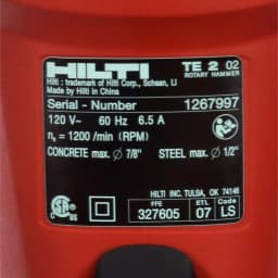 Hilti TE 2 120-Volt SDS-Plus Corded Hammer Drill Kit thumbnail 9