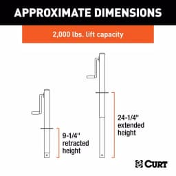 CURT A-Frame Trailer Jack with Side Handle, 2,000 lbs. Capacity, 14.5 in. Travel thumbnail 4