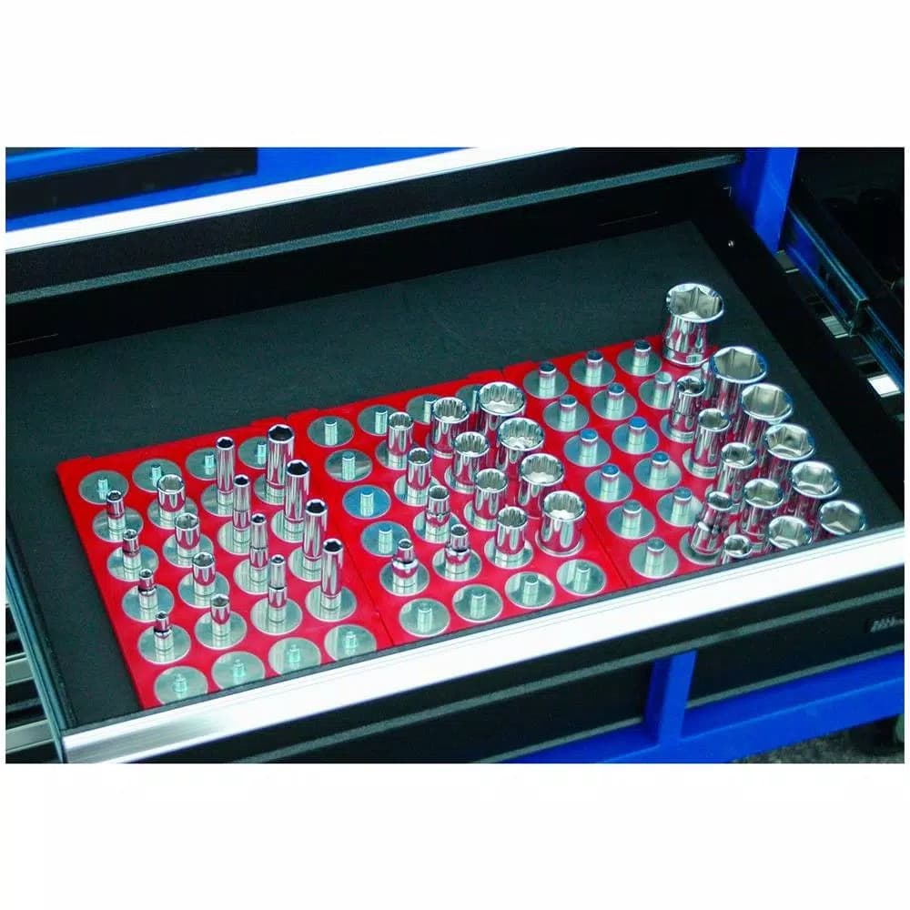 Triton Products 3/8 in. Drive Magnetic Socket Caddy Organizer, Red