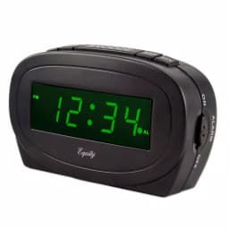 Equity by La Crosse Digital 0.60 in. Green LED Electric Alarm Table Clock with Snooze - Black thumbnail 4