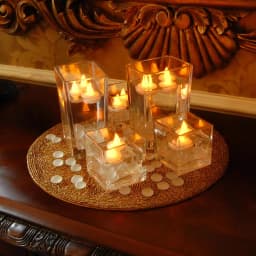 LUMABASE Amber Floating LED Tea Light Candles, Waterproof Battery Operated, 1.25 x 1.25 in, 12-Count thumbnail 4
