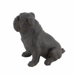 LITTON LANE Polystone Sitting Bulldog Sculpture - Rustic Bronze Dog Statuary thumbnail 3