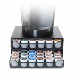 Mind Reader Jumbo 72-Capacity Metal Mesh Double Coffee Pod Storage Drawer, Black thumbnail 1