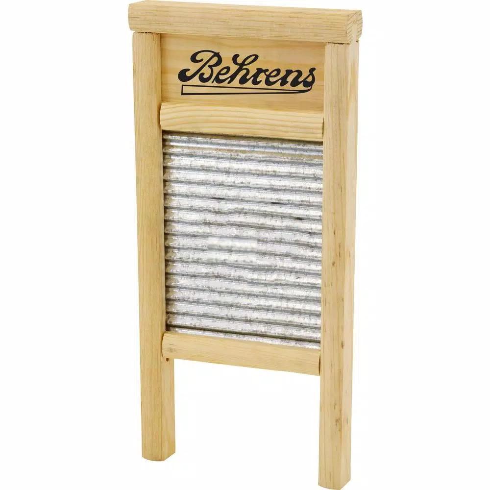 Behrens 14.5 in. Galvanized Steel Washboard with Natural Pine Wood Frame