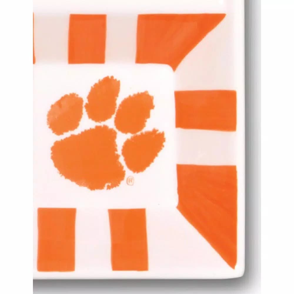 Magnolia Lane Clemson NCAA Officially Licensed 4-Section Ceramic Tailgating Serving Platter