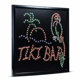 Crystal Art Gallery Crystal Art Sign of the Times Tiki Bar Palm Tree Parrot Framed LED Sign thumbnail 2