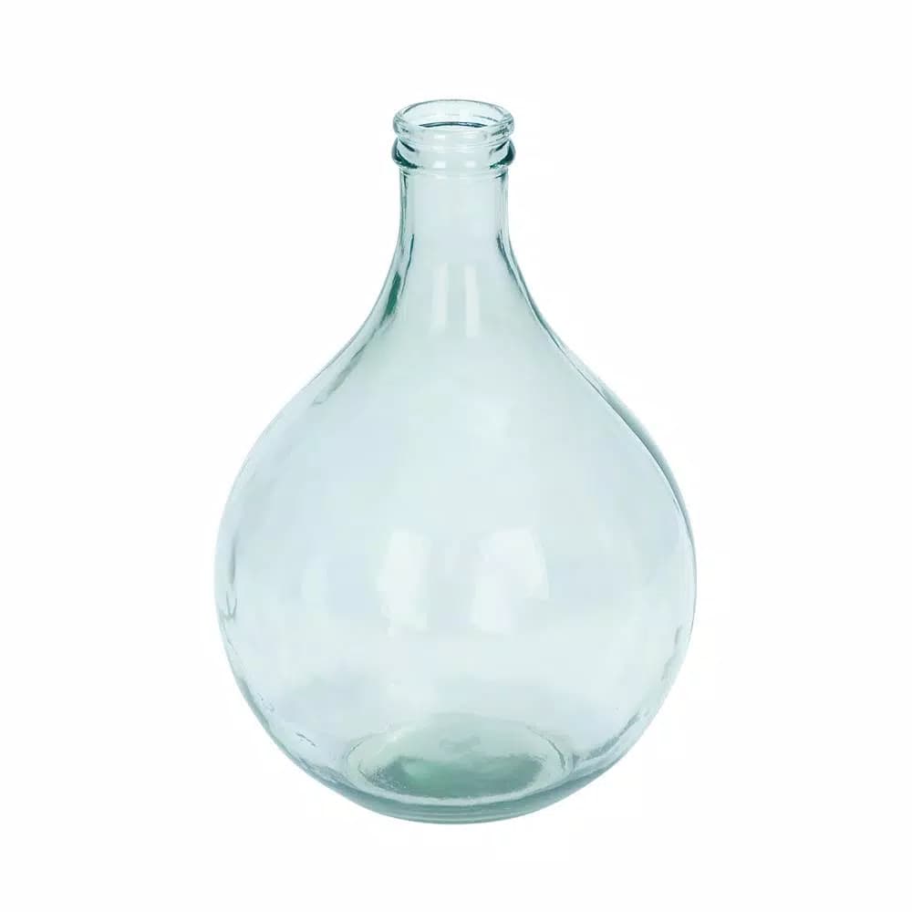 LITTON LANE 17 in. Clear Glass Decorative Cylinder Spouted Vase