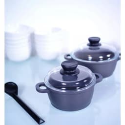 Berndes Tradition 1.25 Qt. Round Cast Aluminum Nonstick Dutch Oven with Glass Lid, Gray thumbnail 3