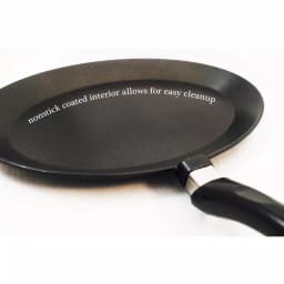 ExcelSteel 11 in. Cast Aluminum Nonstick Oval Frying Pan, Black thumbnail 3