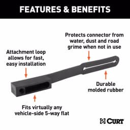 CURT 5-Way Flat Connector Dust Cover for Vehicle Side thumbnail 5
