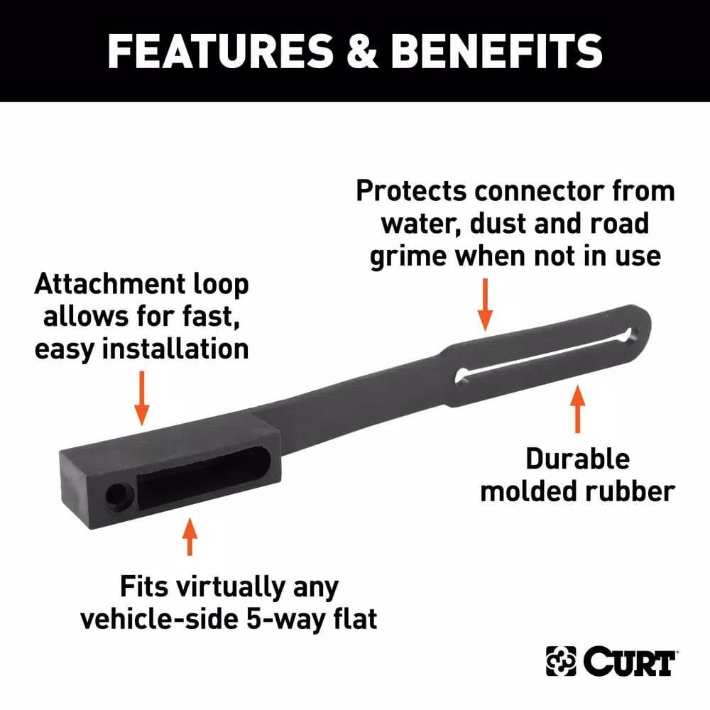 CURT 5-Way Flat Connector Dust Cover for Vehicle Side