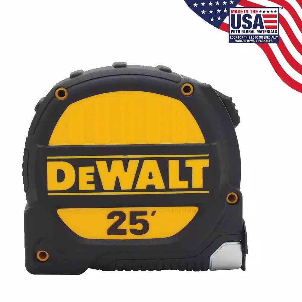DEWALT 25 ft. x 1-1/4 in. Heavy-Duty Construction Tape Measure with Reinforced ABS Housing