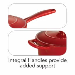 Tramontina 2.5 Qt. Enameled Cast Iron Saucepan with Lid, Gradated Red thumbnail 5