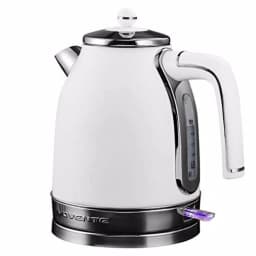 Ovente KS777 1.7L Electric Kettle, 1500W Stainless Steel Water Boiler with Auto Shut-Off and Removable Filter, White thumbnail 1