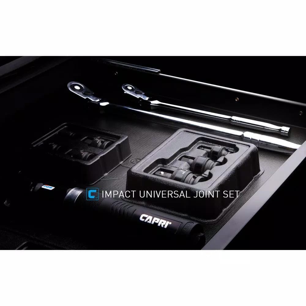 Capri Tools 3-Piece Impact Universal Joint Set, 1/4 in, 3/8 in, 1/2 in Drive