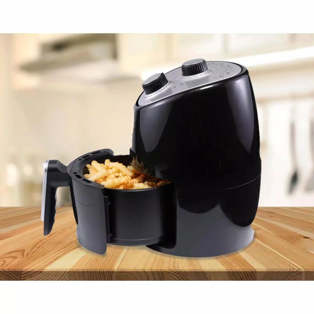 Continental 2.0L Air Fryer with 1500W Power, Cool Touch Housing and Non-Stick Basket, Black