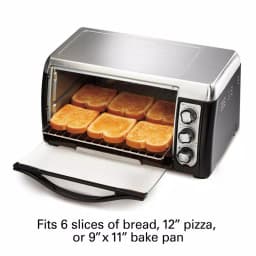 Hamilton Beach 6-Slice Convection Toaster Oven with Bake, Broil, and Toast Settings - Black thumbnail 4