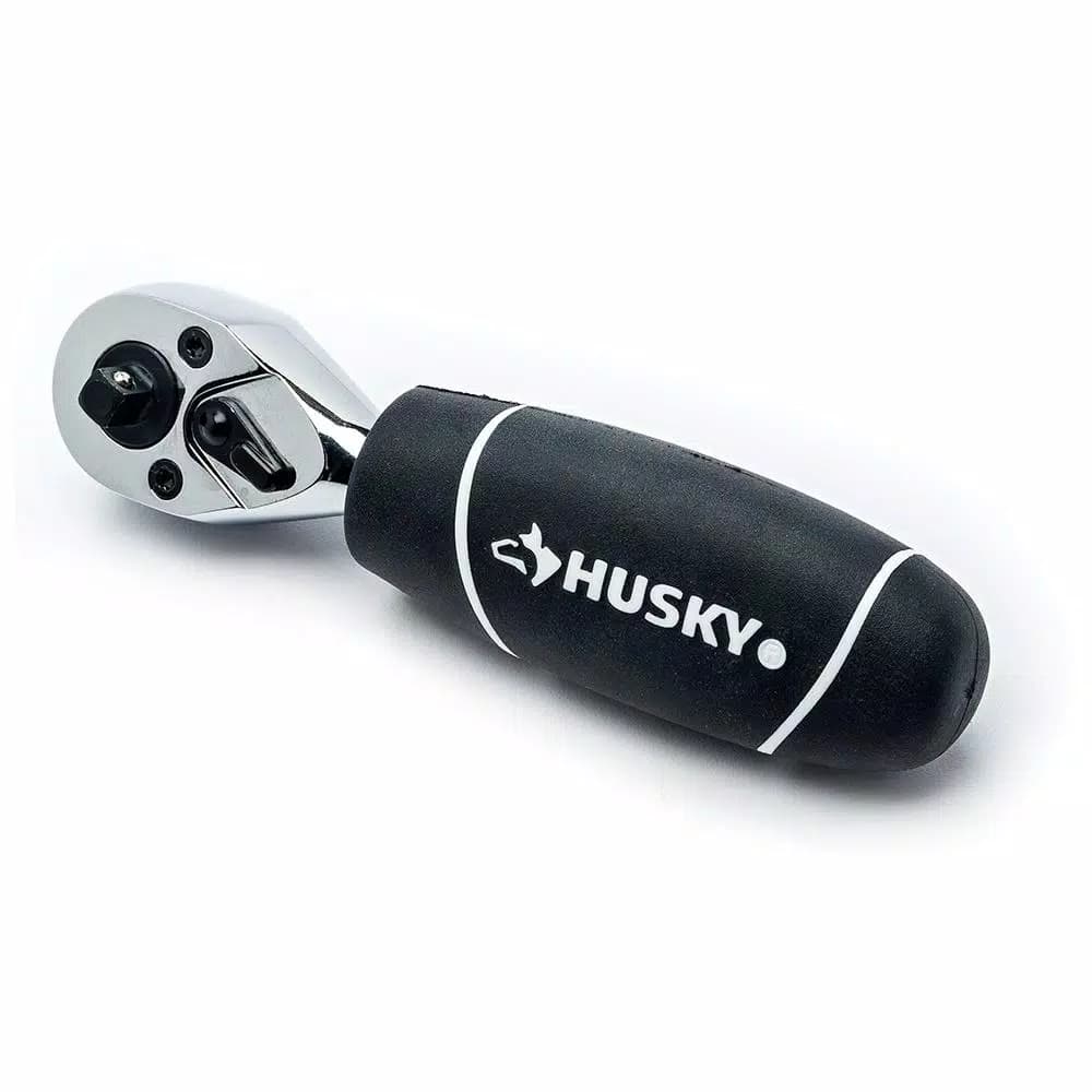 Husky 46-Piece Stubby Ratchet and Socket Set with 1/4 in. and 3/8 in. Dual Drive Ratchet