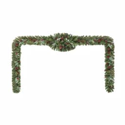 Home Accents Holiday Woodmoore 17 ft. Artificial Christmas Garland with Poinsettias, Berries, and Pinecones thumbnail 3
