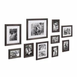 Kate and Laurel Bordeaux Charcoal Gray Wood Gallery Wall Picture Frame Set, 10-Piece thumbnail 2