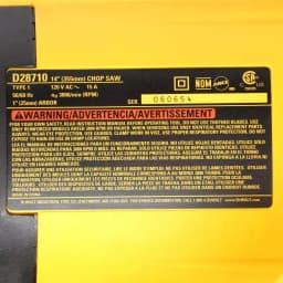 DEWALT 14 in. Abrasive Chop Saw, 15 Amp, 4 hp thumbnail 12