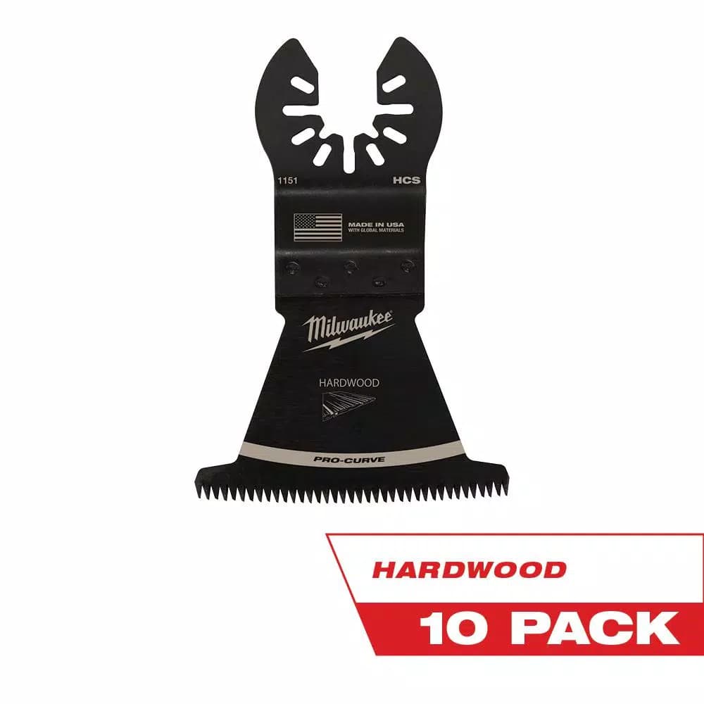 Milwaukee 2-1/2 in. High Carbon Steel Japanese Tooth Hardwood Oscillating Multi-Tool Blades, 10-Pack